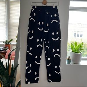 Lazy Oaf Black and White Happy Sad Pants
